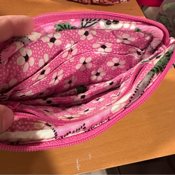 Vera Bradley Set of 3 in Maroon Pink Burgundy Patterns EUC Mini Bags & Zip Pouch - Picture 10 of 16
